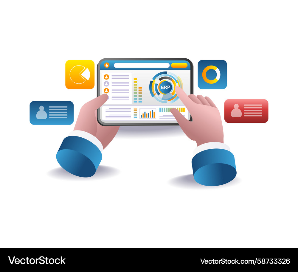 Using erp systems for business Using erp systems for business Vector Image