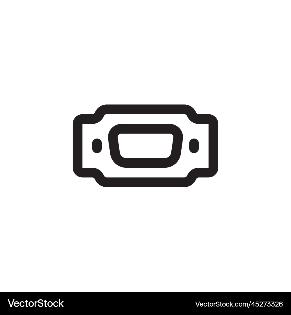 Vga port icon computer component outline Vga port icon computer component outline vector image