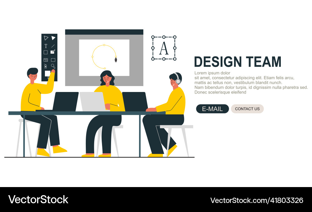 Web design studio or team working vector image