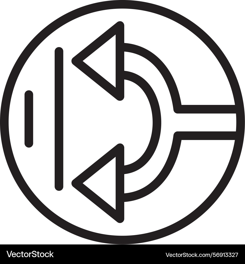 Arrow split left linear style icon design vector image