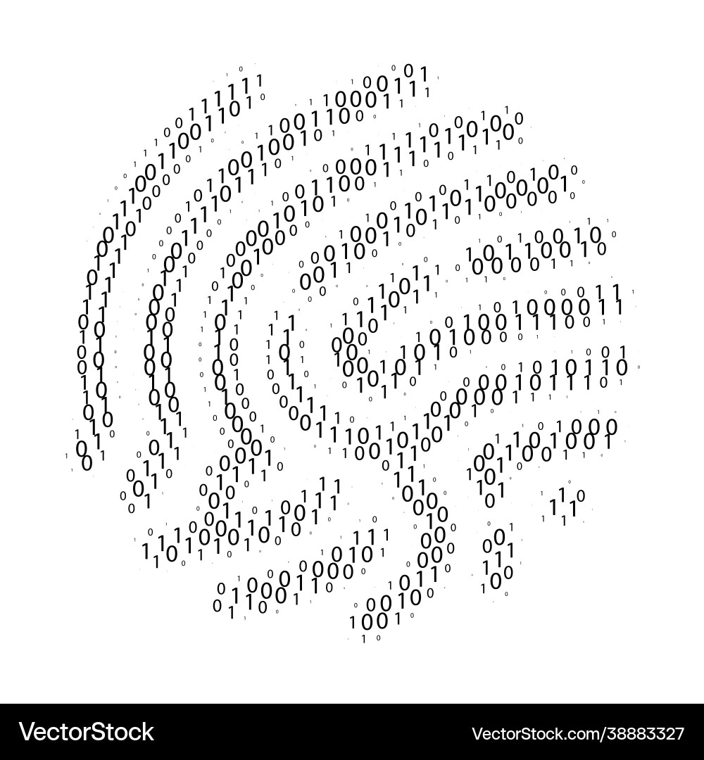 Binärcode Fingerabdruck-Formsatz Null Binärcode Fingerabdruck-Formsatz Null vektorbild