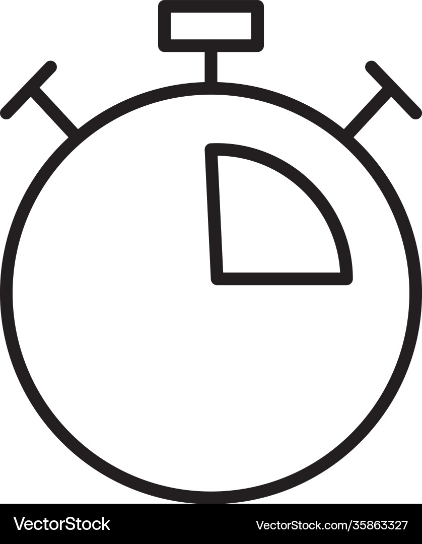Chronometer timer counter line style vector image