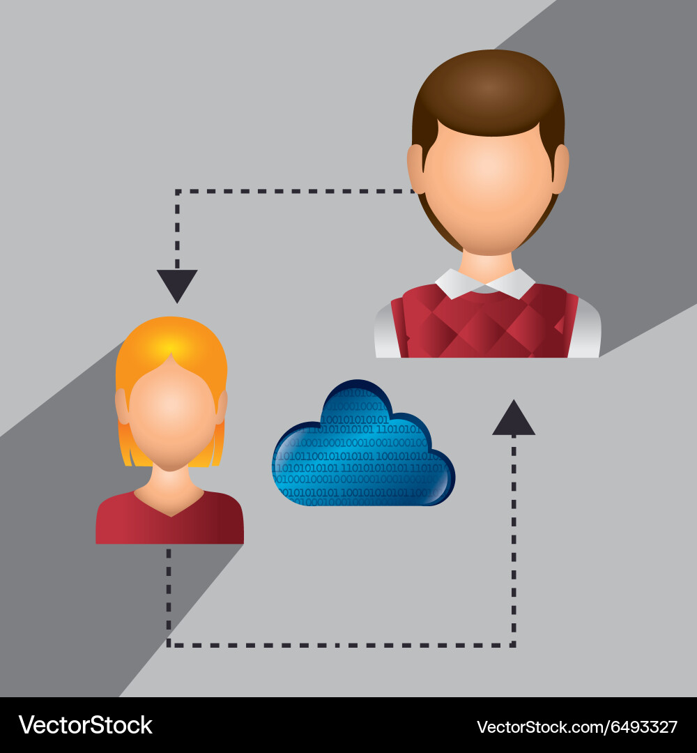 Cloud computing and hosting graphic design vector image