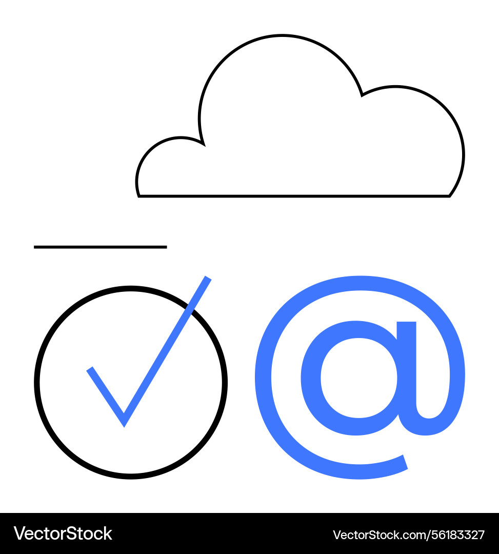 Cloud storage with email access and task Cloud storage with email access and task vector image
