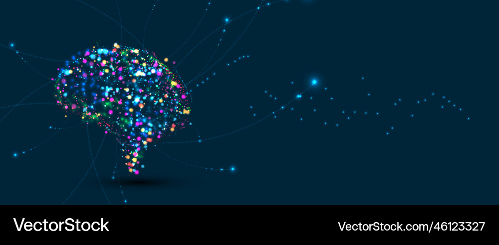 Conceptual technology of artificial intelligence Vector Image