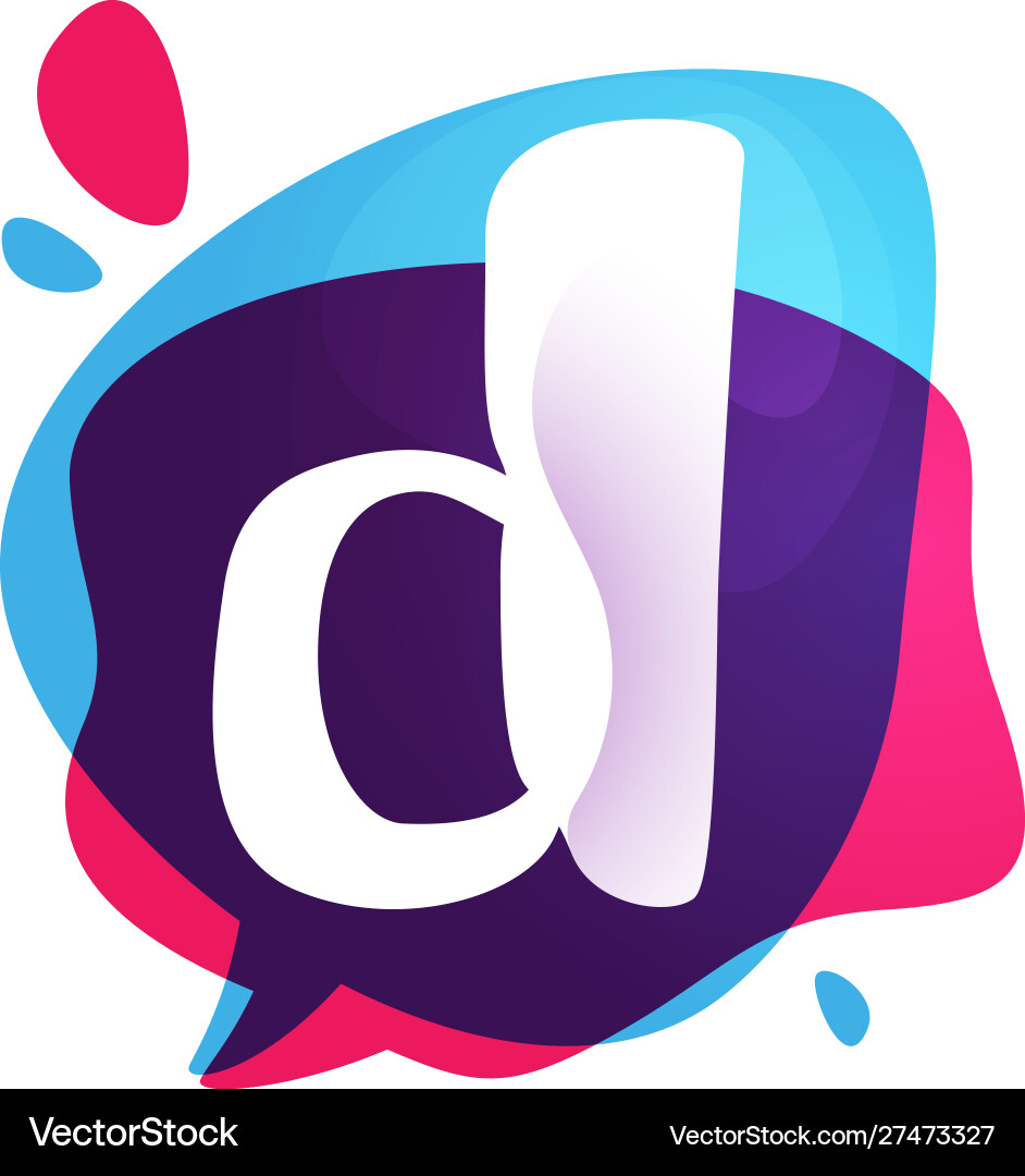 D Brief-Chat-App-Logo auf bunte Aquarell D Brief-Chat-App-Logo auf bunte Aquarell vektorbild
