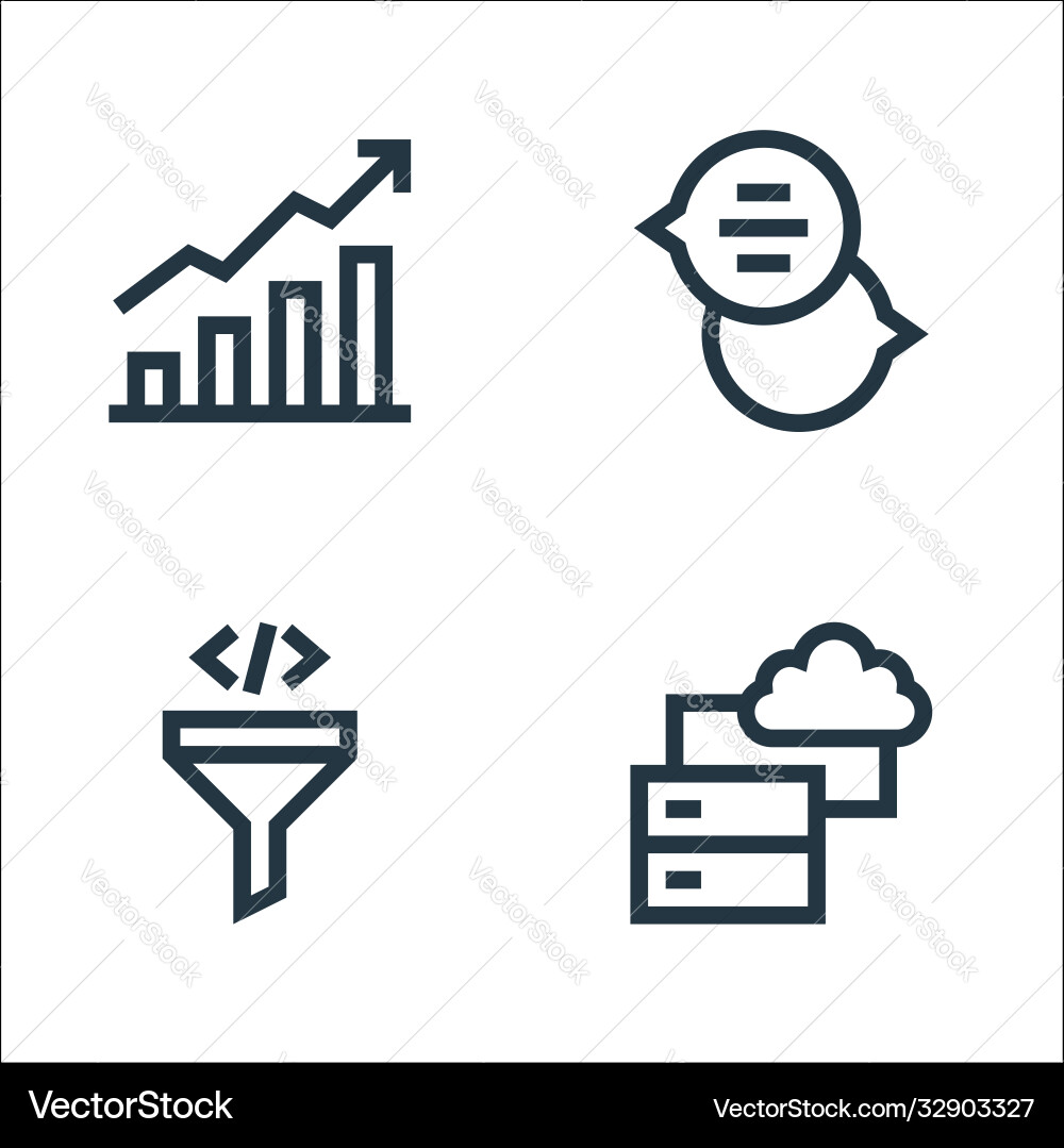 Development line icons linear set quality Development line icons linear set quality vector image