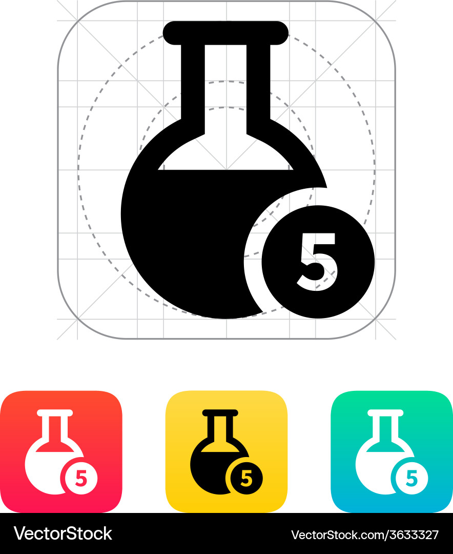 Flask with Number Icon vector image