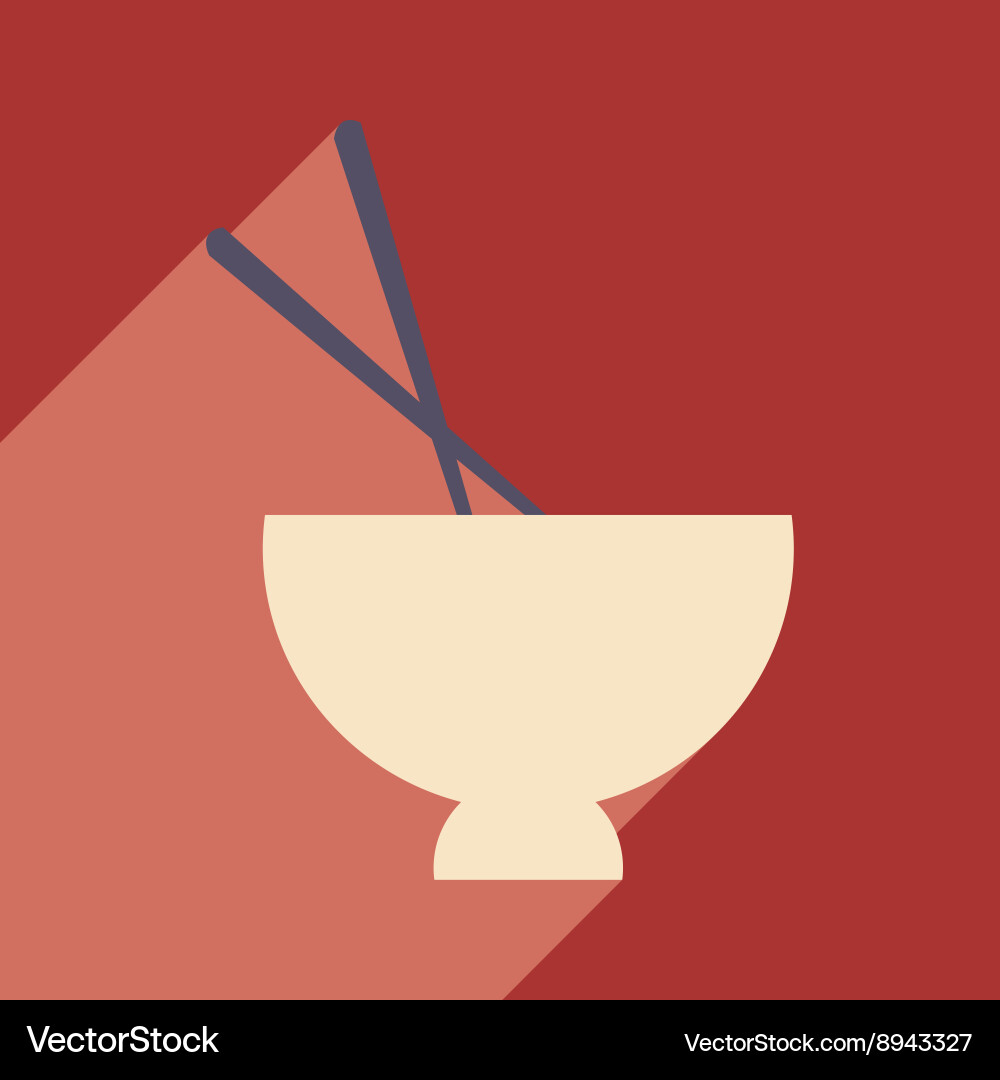 Flat with shadow icon and mobile application soup vector image
