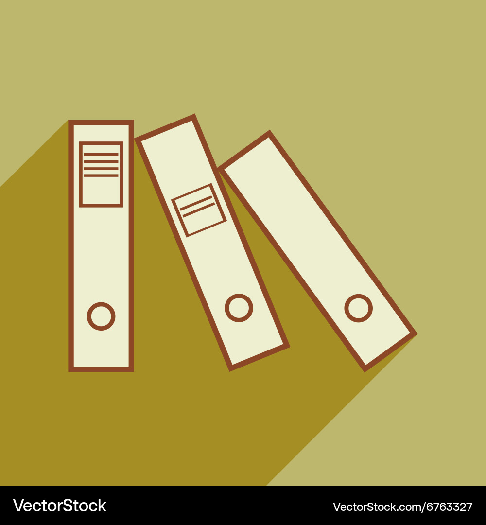 Flat with shadow icon folders for documents vector image