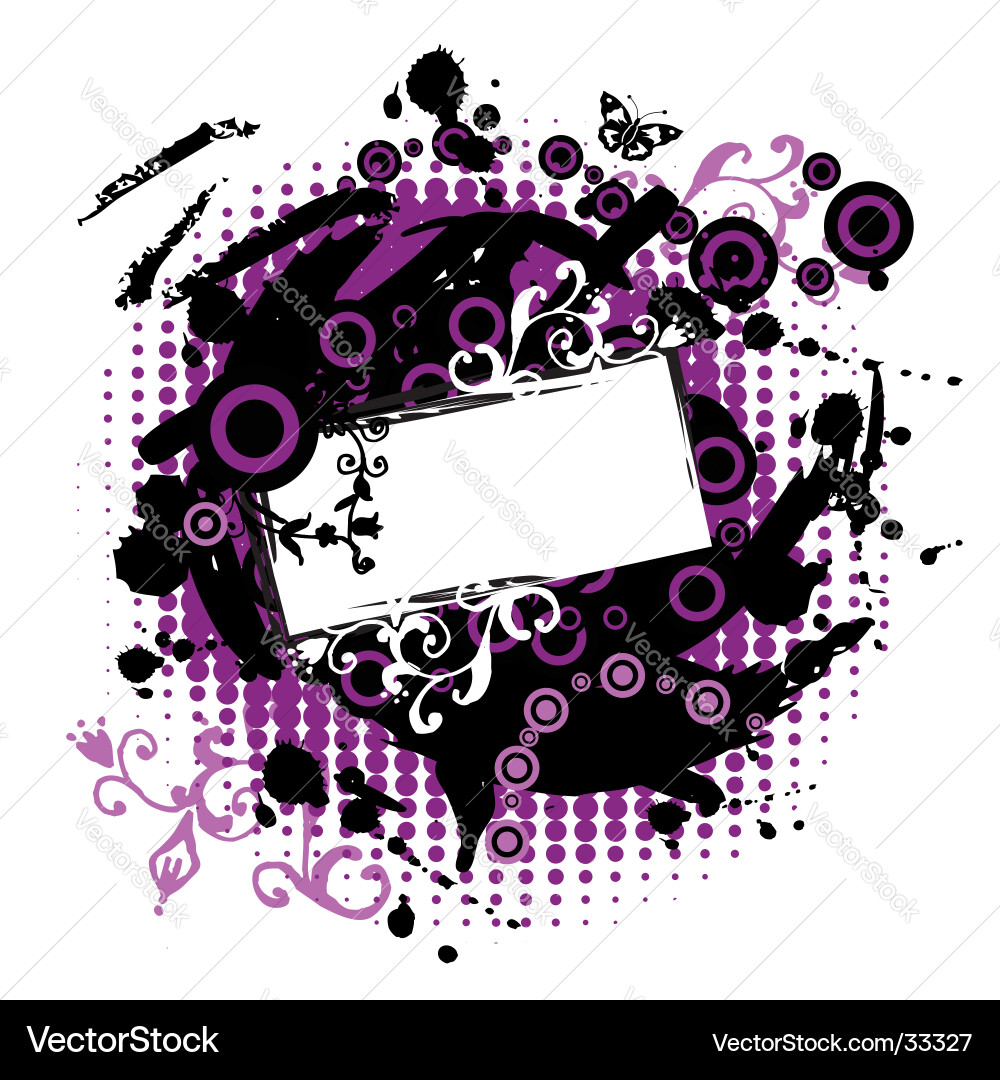Grunge Frame with Splatter Vector Image