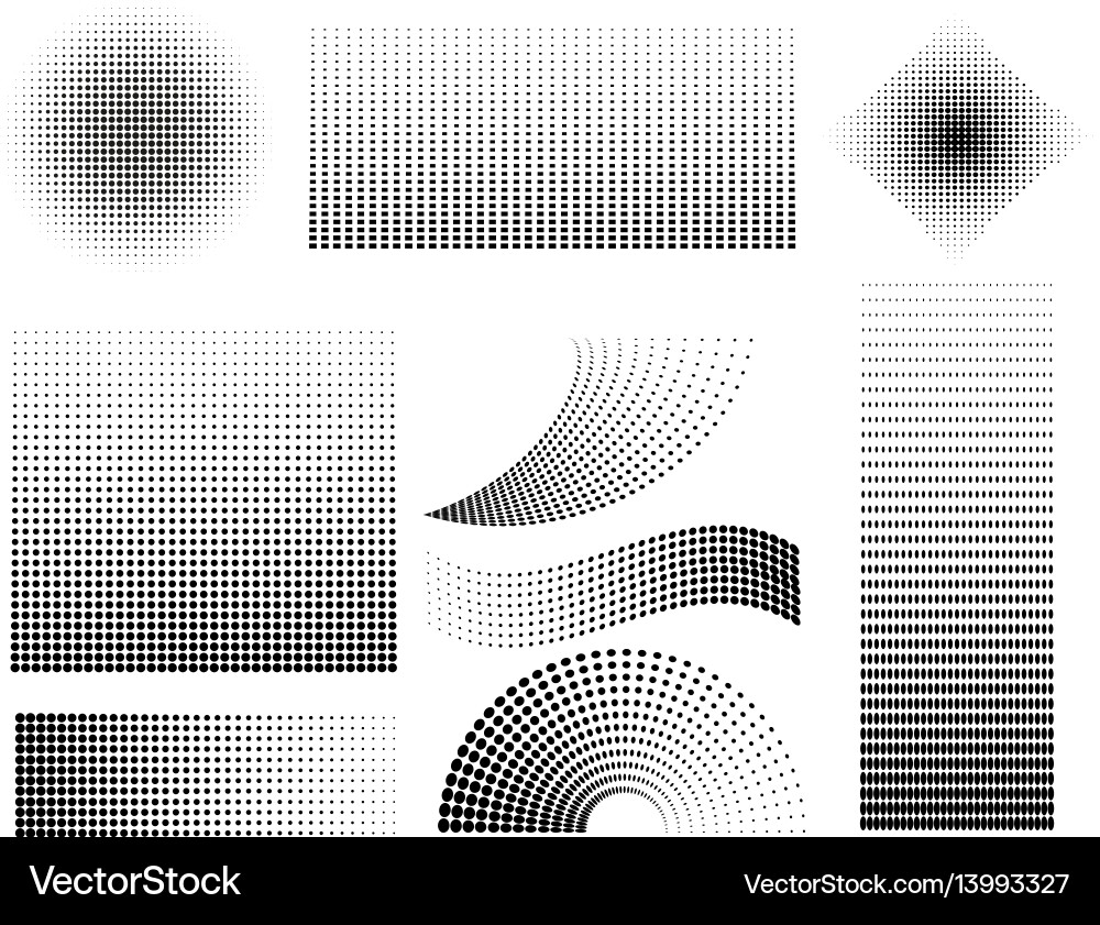 Halftone style elements set collections Halftone style elements set collections vector image