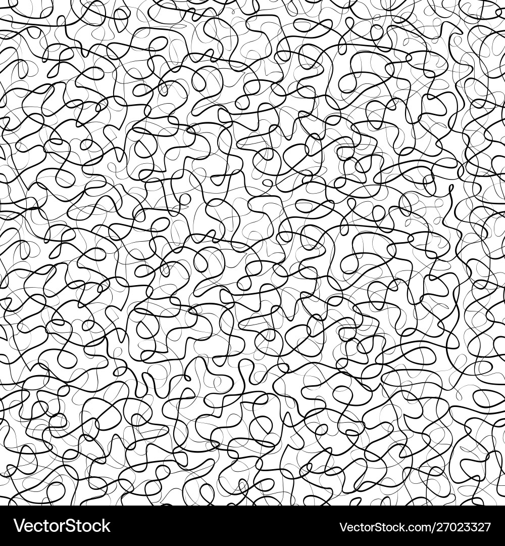 Hand drawn seamless repeat pattern one line vector image
