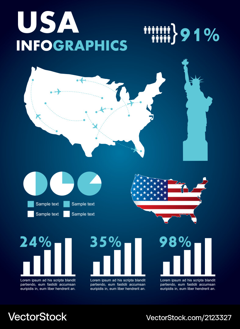 Infographics set with different elements vector image