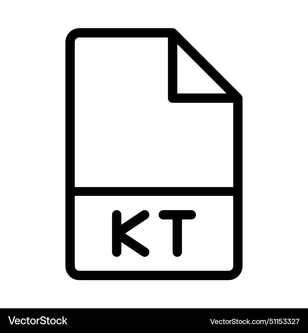 Kt file type icons files and document format vector image