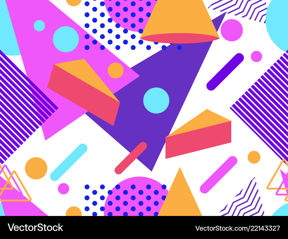 Memphis seamless pattern geometric elements Memphis seamless pattern geometric elements vector image