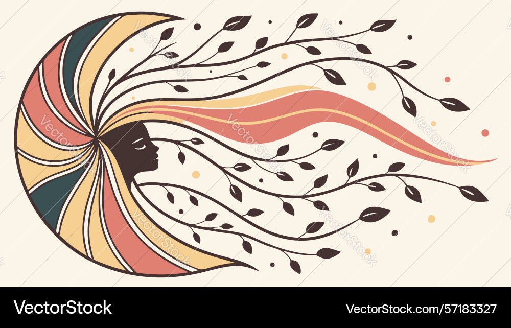 Nautilus shell with swirling elements abstract vector image