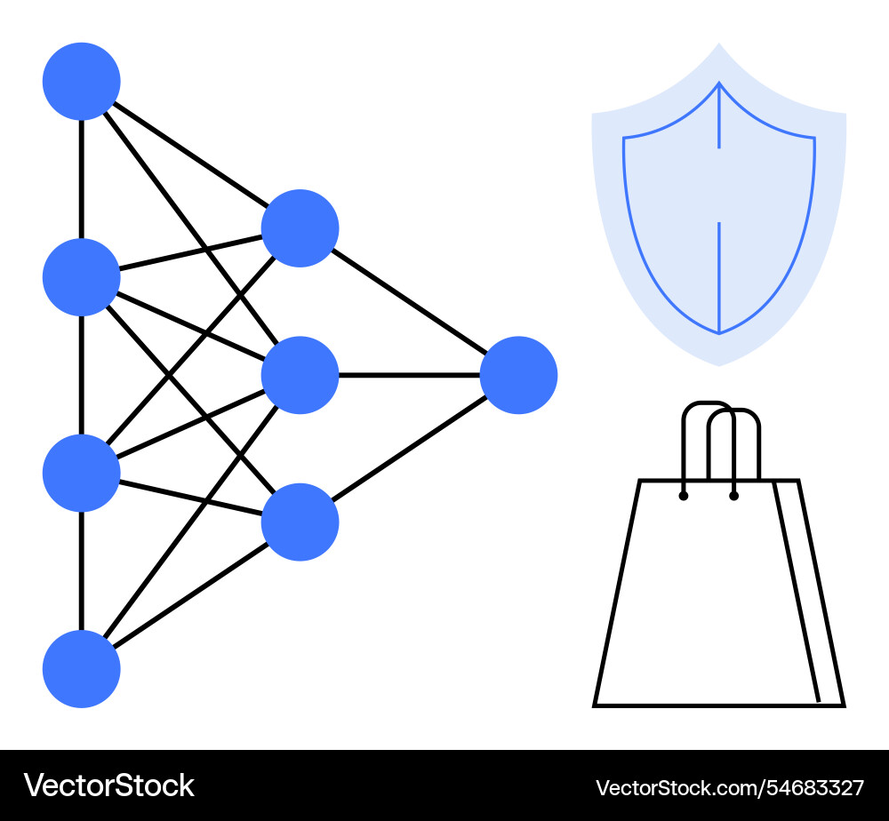 Neural network model security shield Neural network model security shield Vector Image