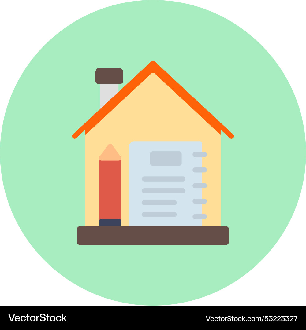 Notebook flat circle icon vector image