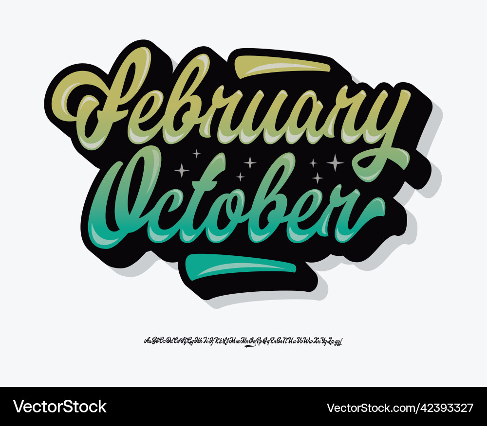 Original brush script font retro typeface vector image
