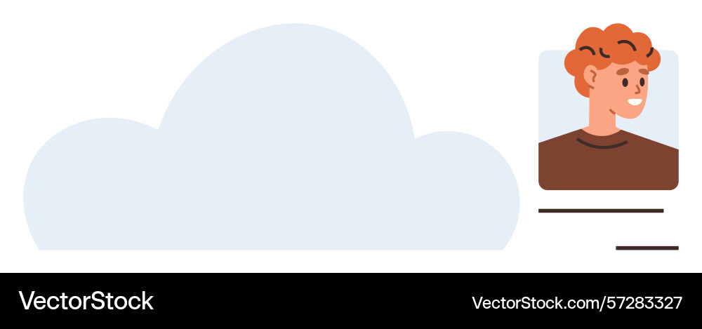 Profile card with cloud element for networking Profile card with cloud element for networking vector image