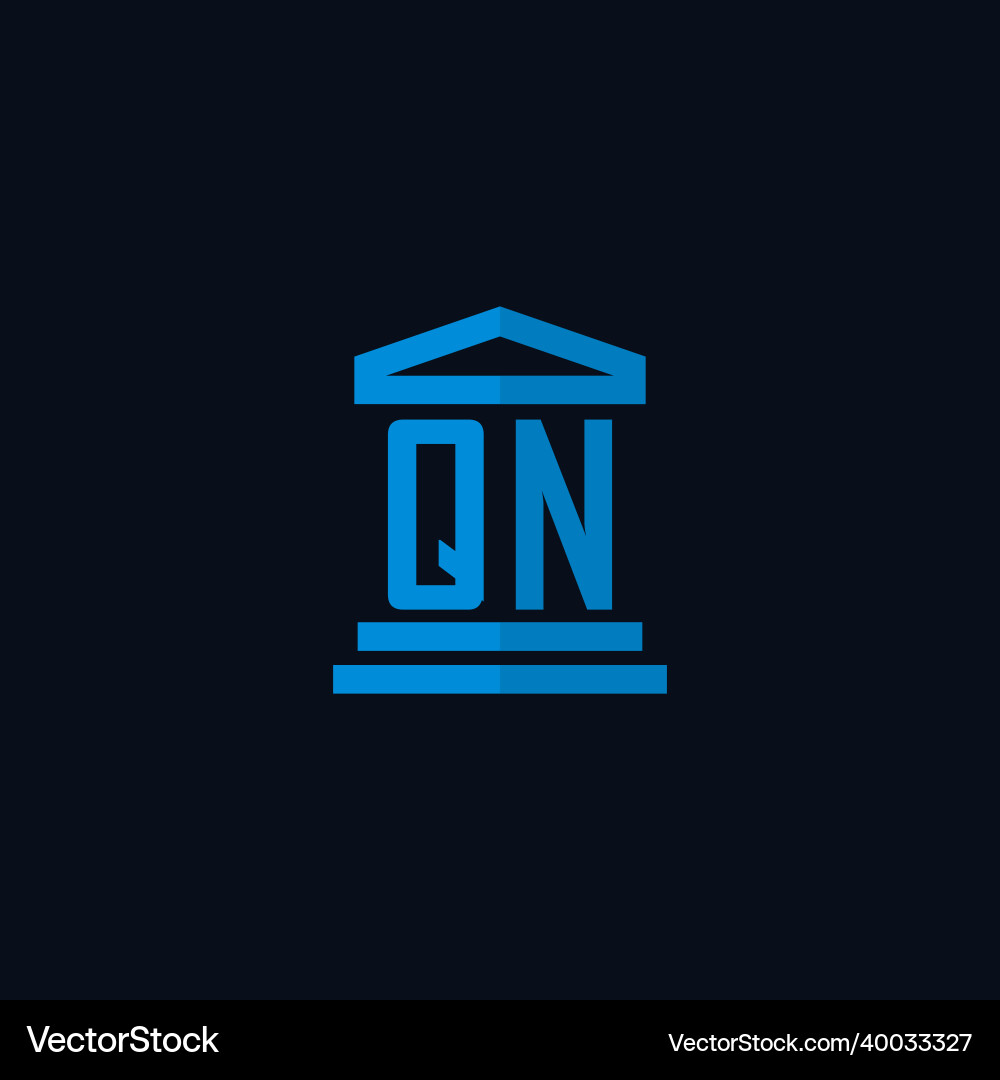 Qn initial logo monogram with simple courthouse Vector Image
