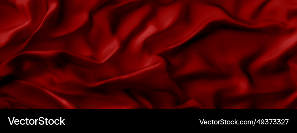 Red silk draped fabric background with luxurious Vector Image