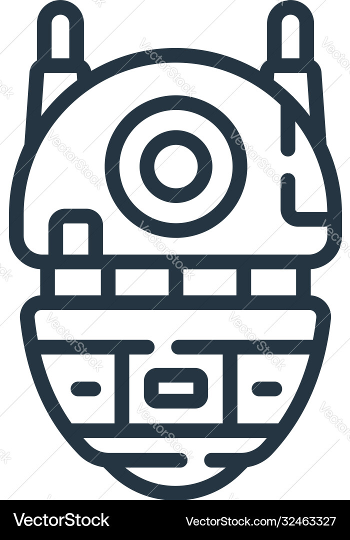 Robot icon isolated on white background outline vector image