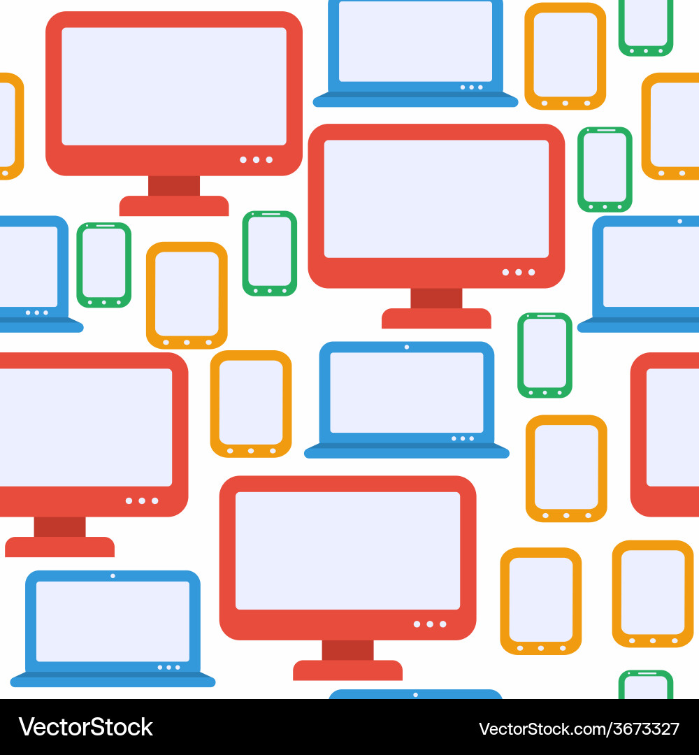 Seamless pattern with gadgets pc notebook tablet vector image