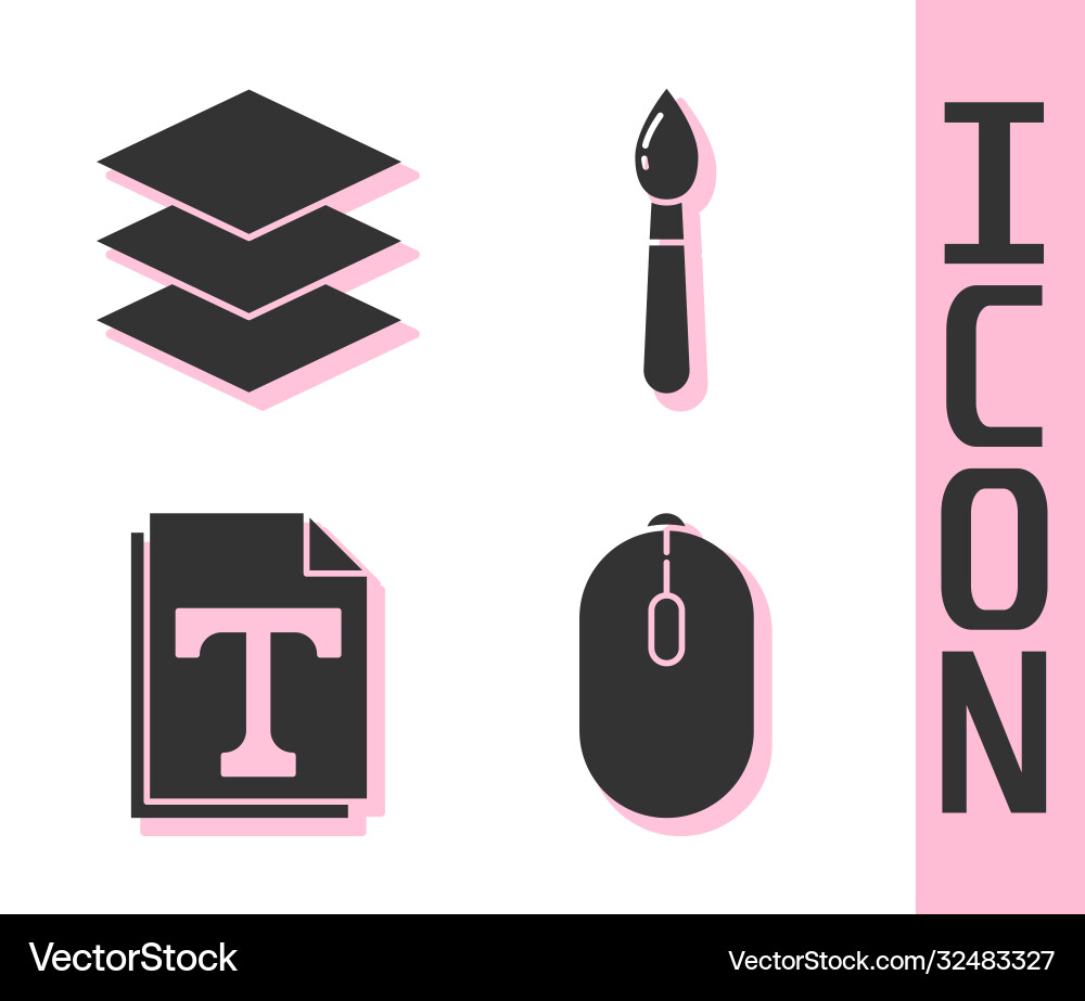Set computer mouse layers text file document Set computer mouse layers text file document Vector Image