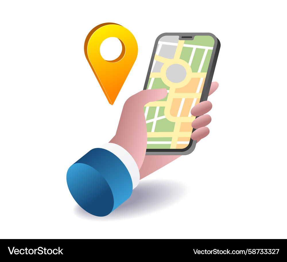 Smartphone Location Map App Vector Image