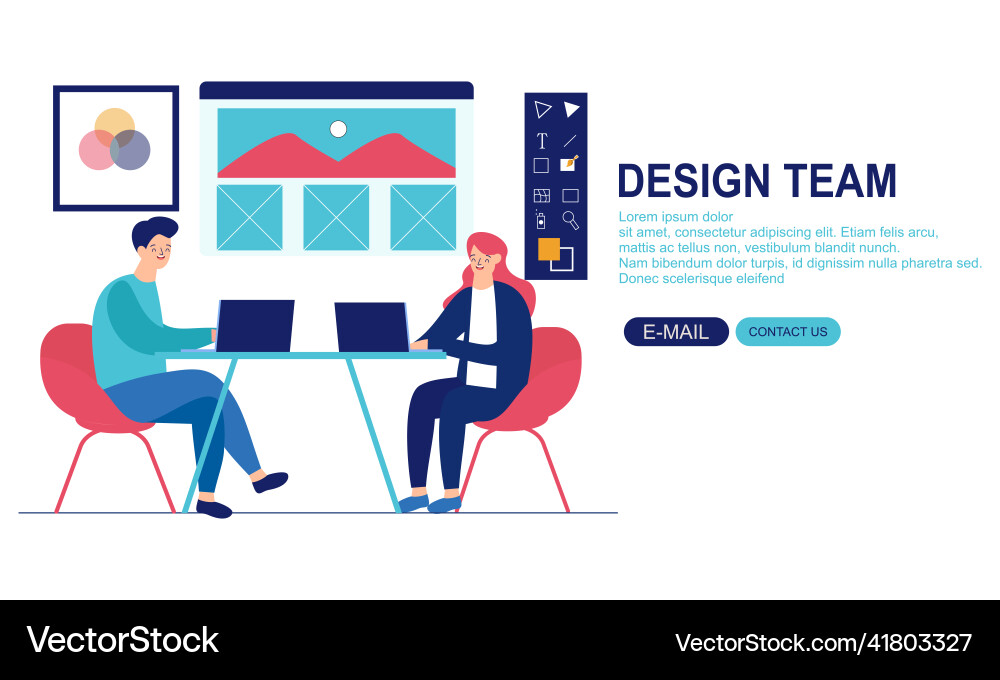 Web design studio or team working Vector Image