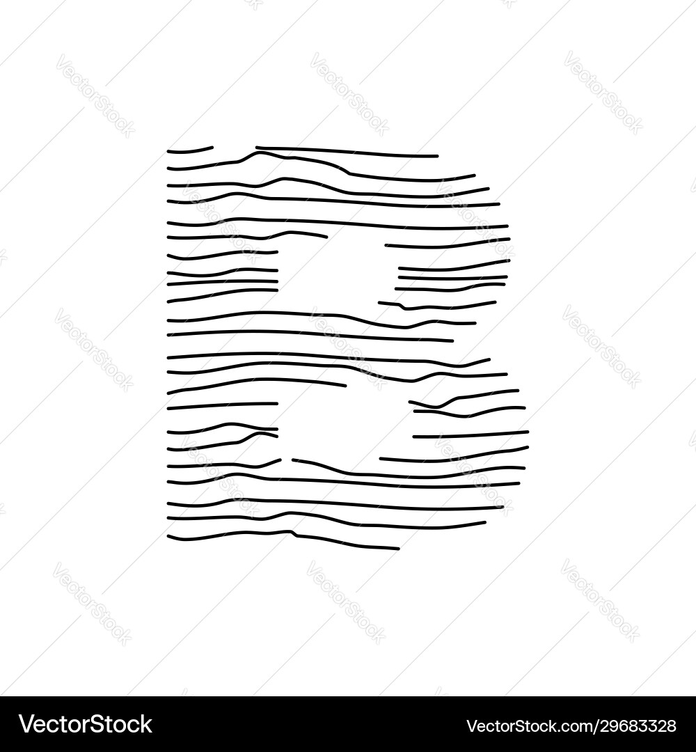 Abstract line initial b vector image