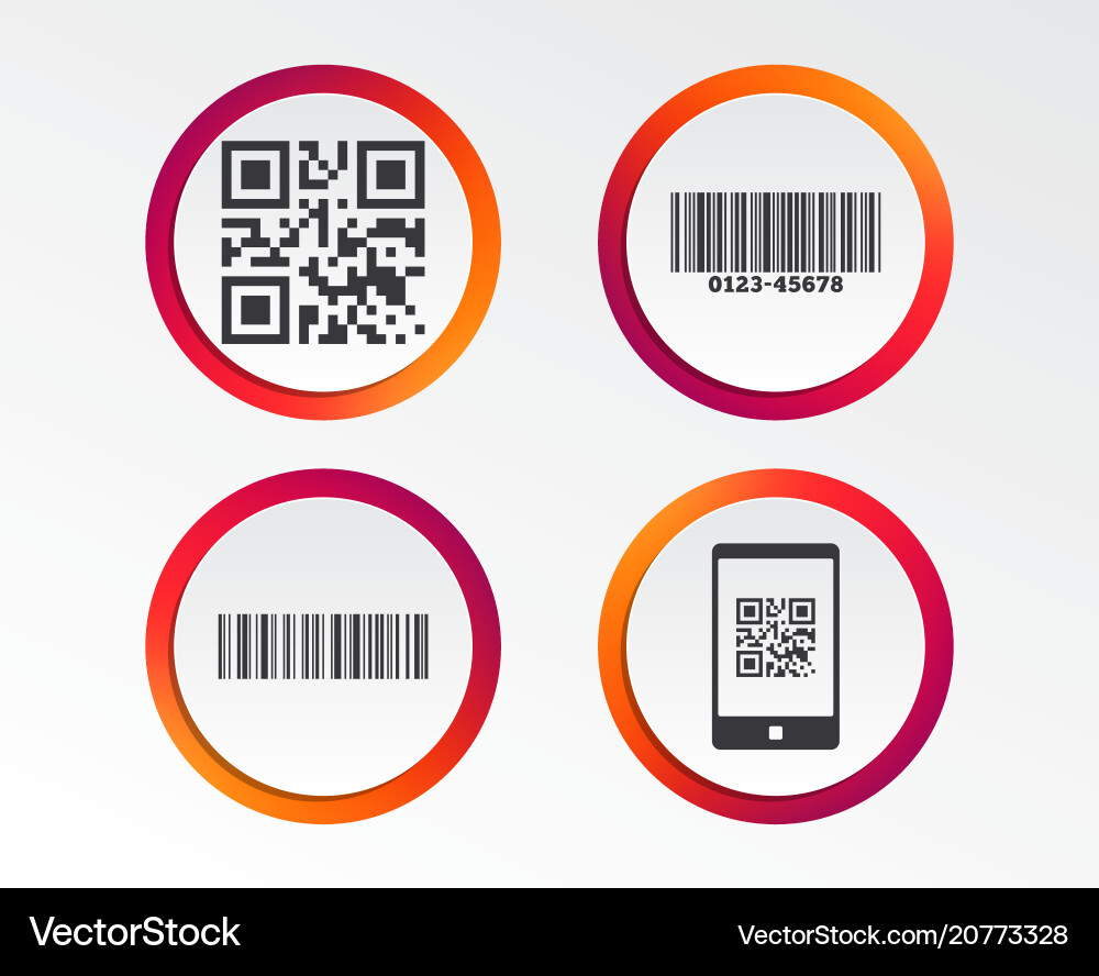 Bar and qr code icons scan barcode symbol Bar and qr code icons scan barcode symbol vector image