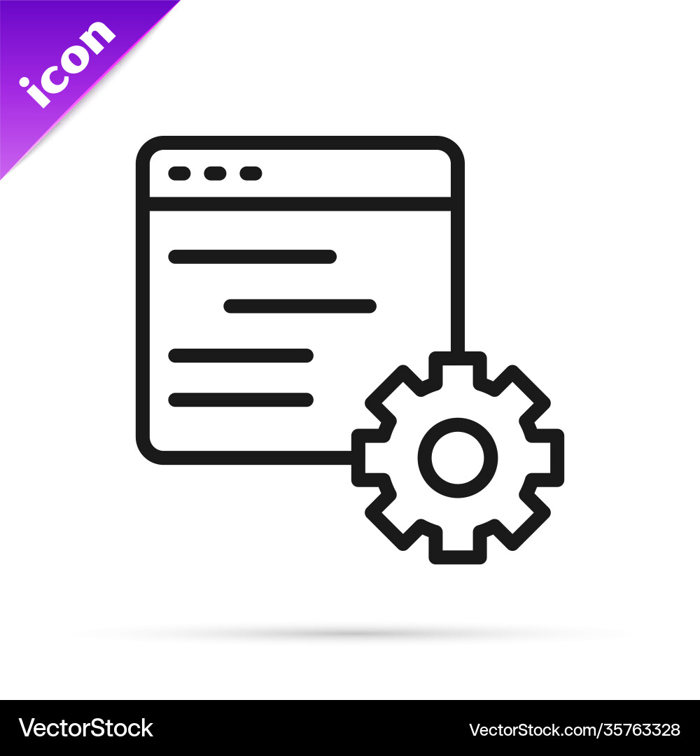 Black line computer api interface icon isolated Black line computer api interface icon isolated vector image
