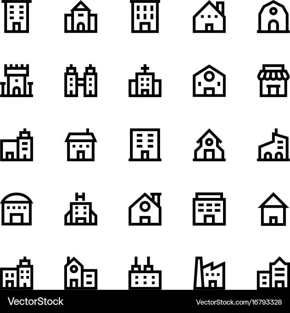 Building Icon Set vector image