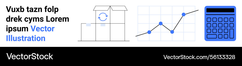 Business tools with rotating box graph Business tools with rotating box graph vector image