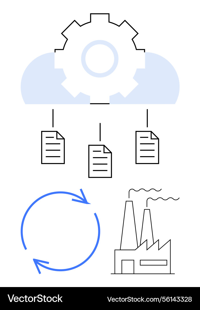 Cloud-based process automation and data Cloud-based process automation and data vector image