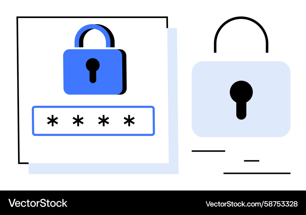 Cybersecurity Padlock with Password Field Vector Image
