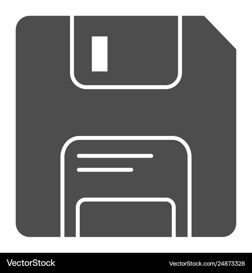 Diskette solid icon memory Diskette solid icon memory vector image