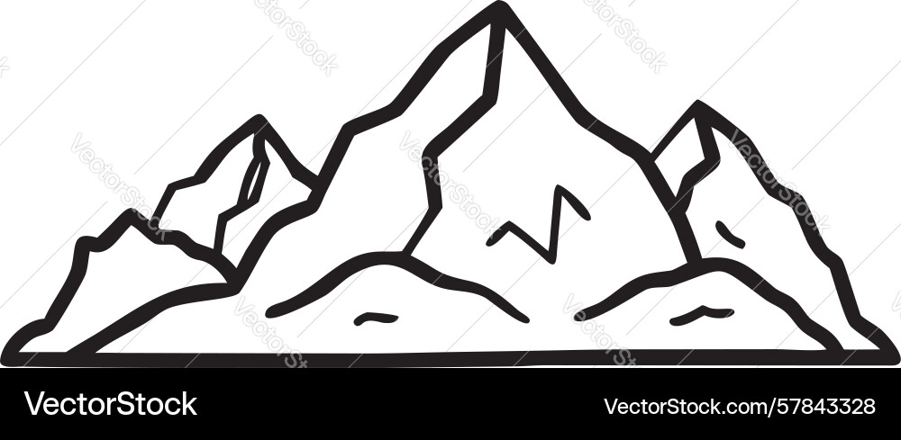 Dynamic outline of multiple mountain peaks design vector image