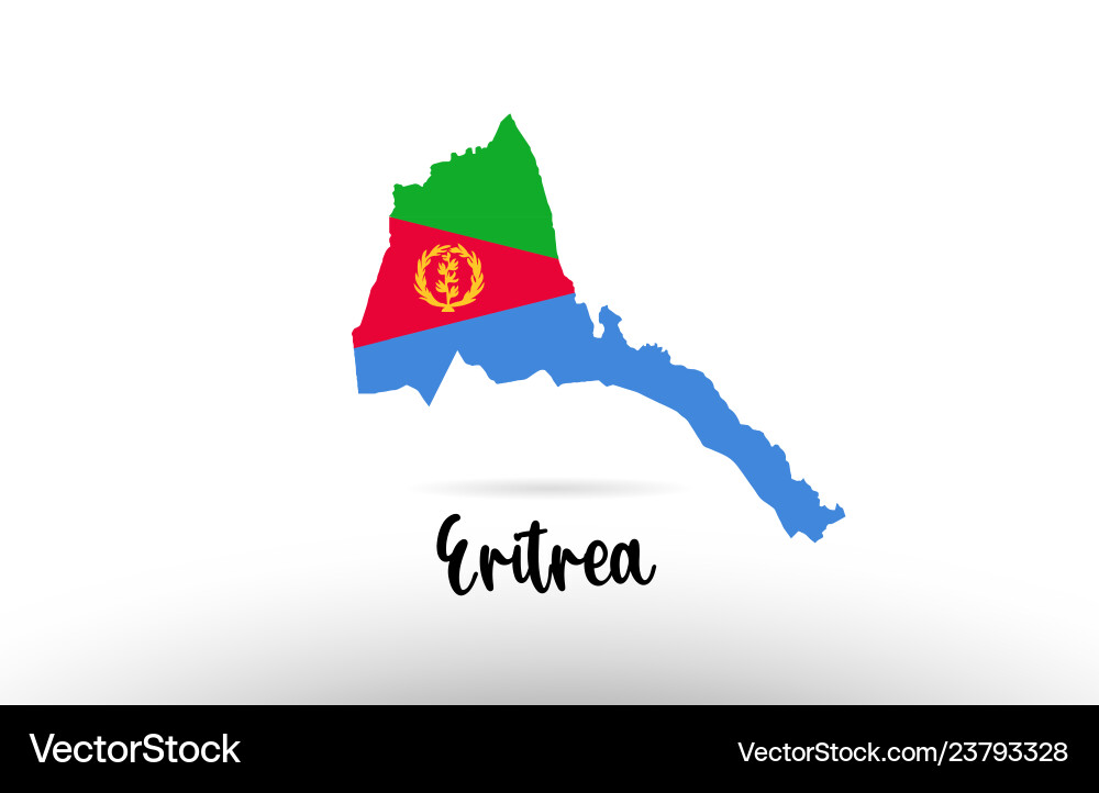Eritrea country flag inside map contour design Vector Image