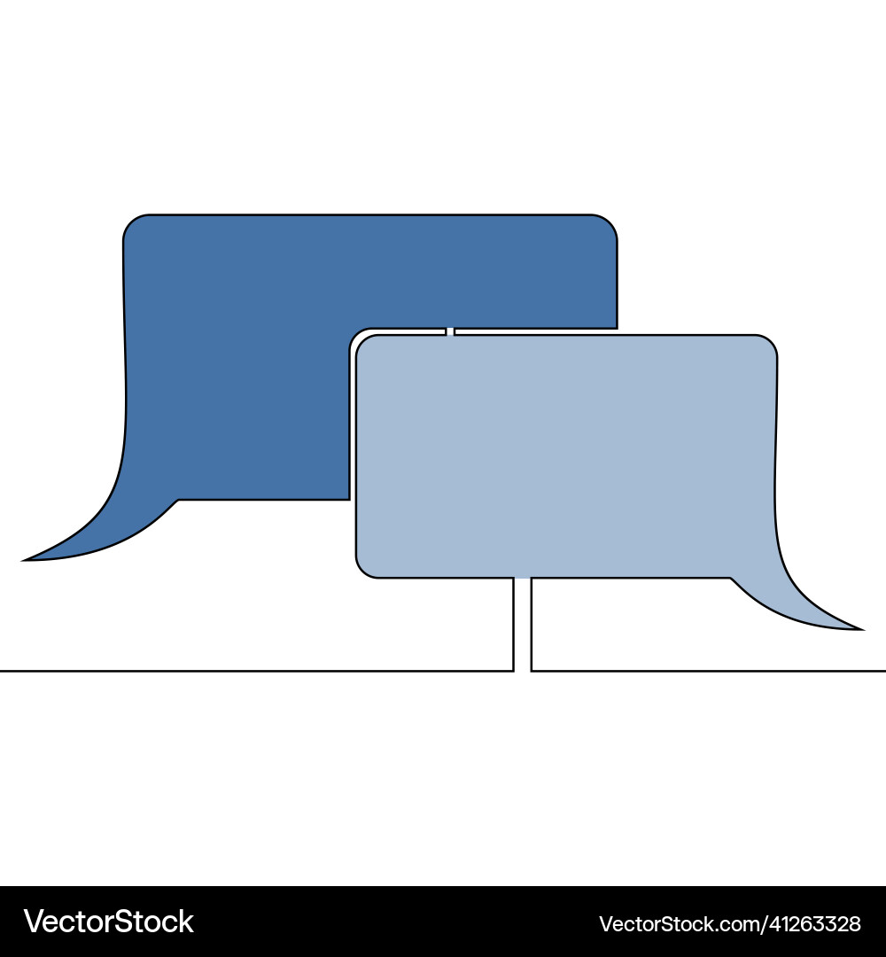 Flat continuous line chat speech bubble icon Vector Image