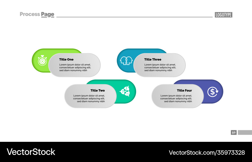 Four options solution process chart template Four options solution process chart template Vector Image