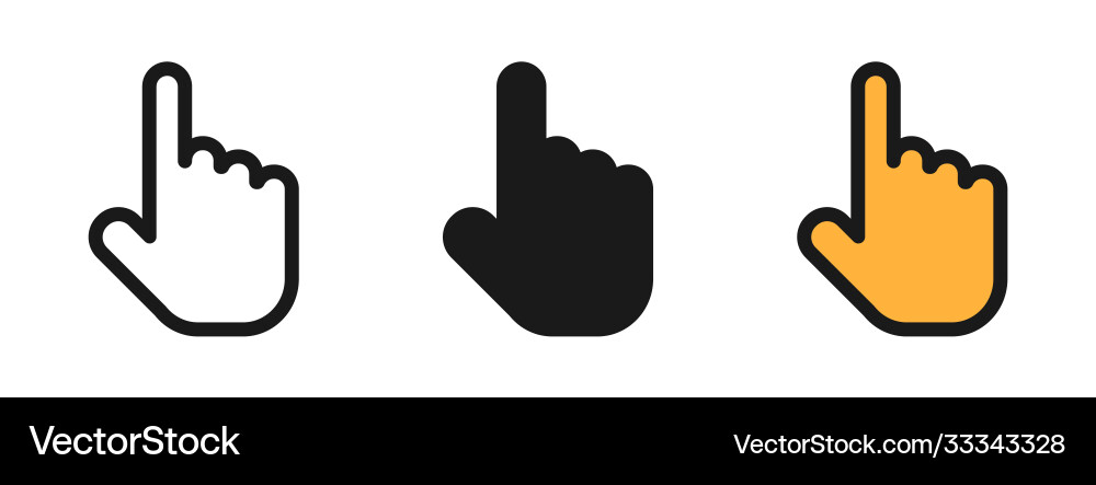 Hand hands icons cursor click collection Hand hands icons cursor click collection vector image