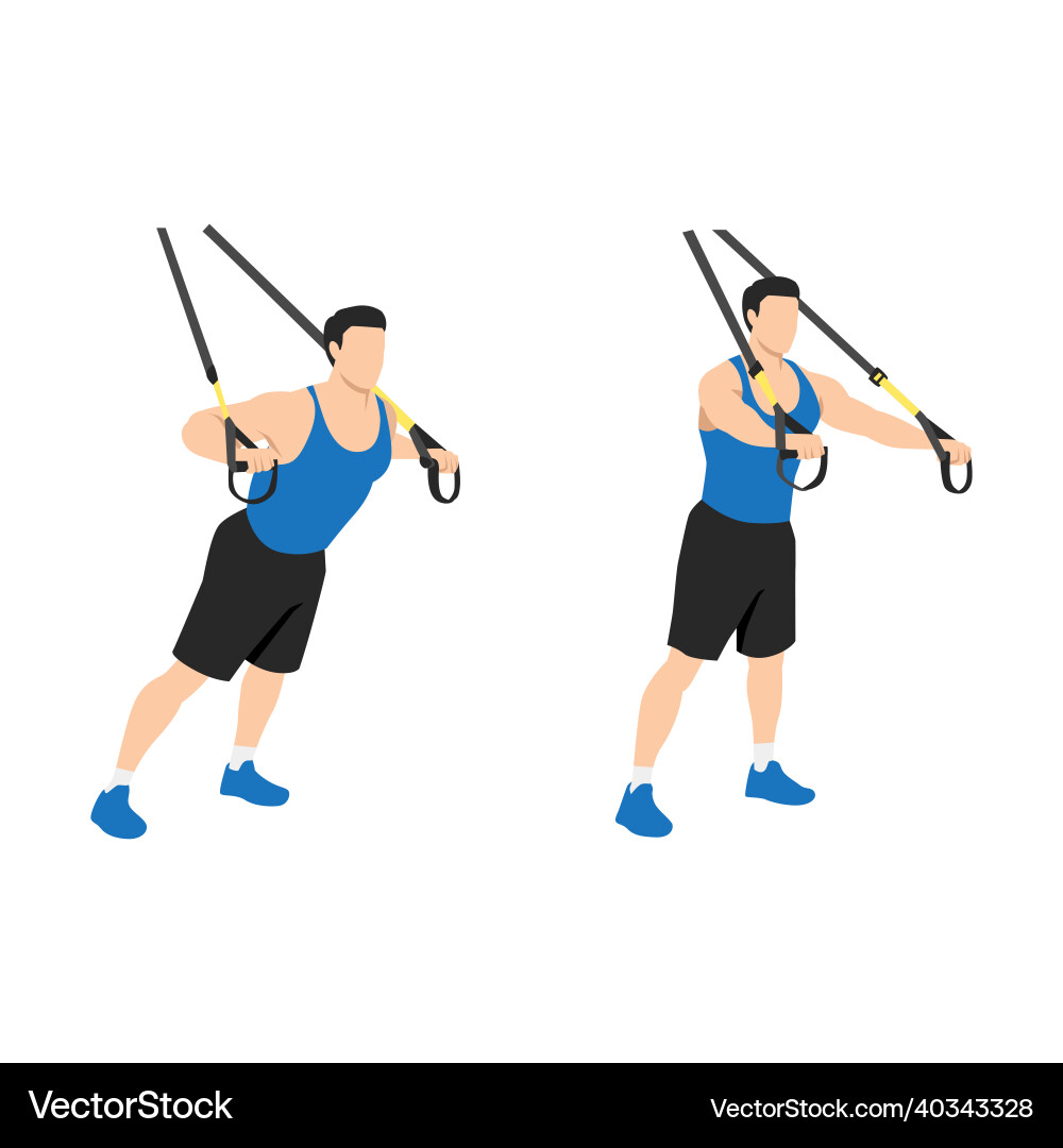 Man doing trx suspension straps chest press – Royalty-Free Vector |  VectorStock