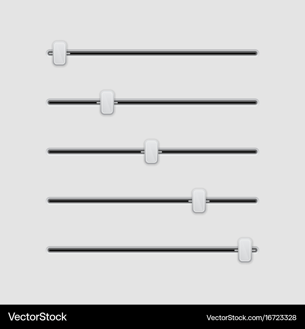 Media slider bar gray user interface element Vector Image