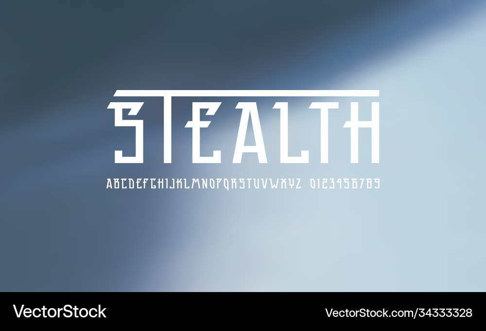 Narrow sans serif font in futuristic style vector image