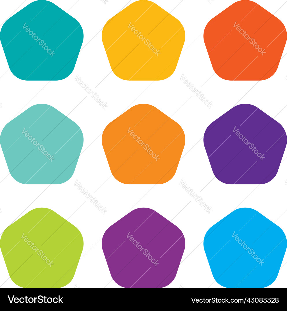 Polygon shape element with rounded corners Vector Image