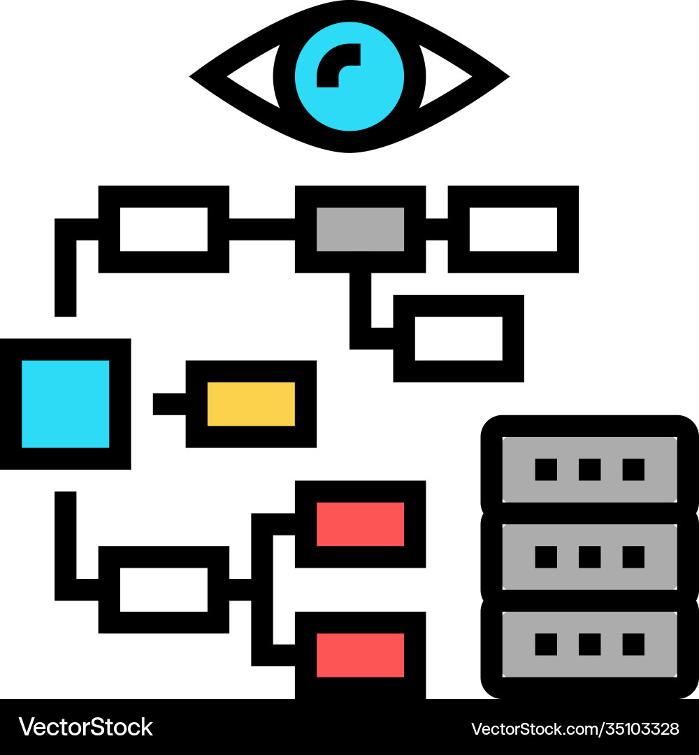 Problem hierarchy vision color icon vector image